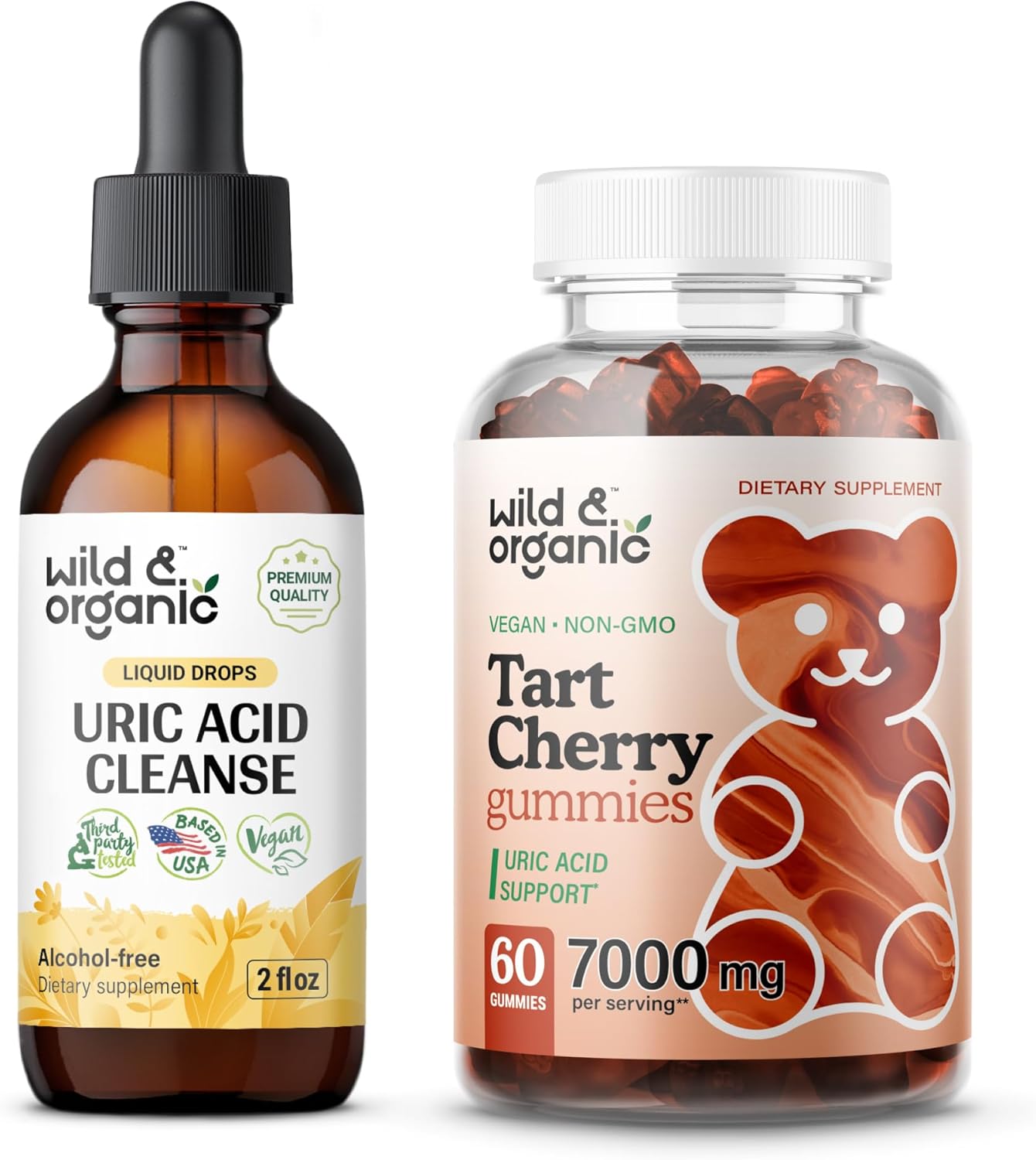 Organic Uric Acid Cleanse Tincture and Tart Cherry Gummies - 2 fl oz for Joint Health