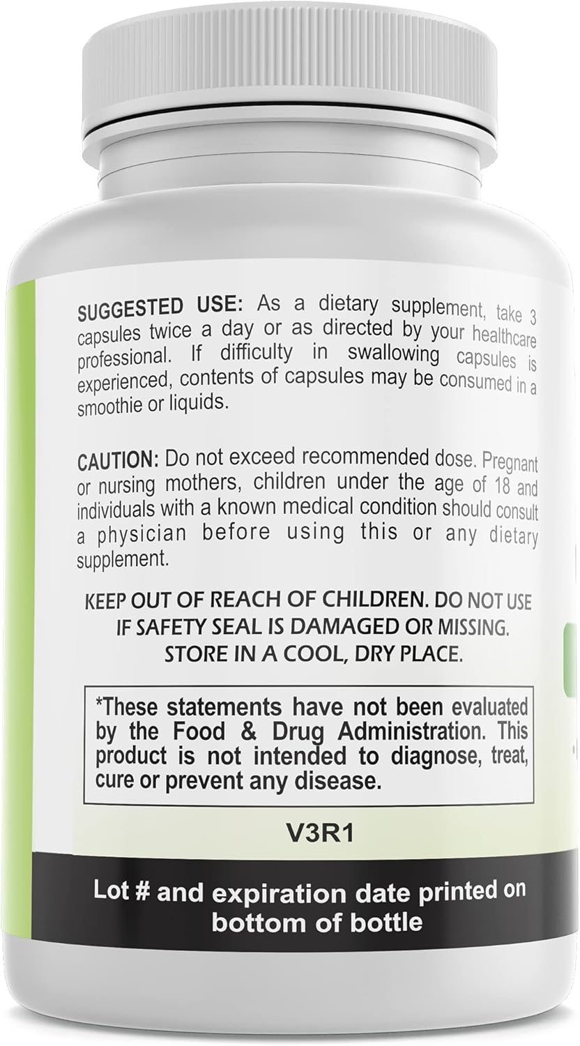 Organic V-HealthTech Chaya Leaf Powder in 180 Veggie Capsules - ORGANOPLEX Supplement