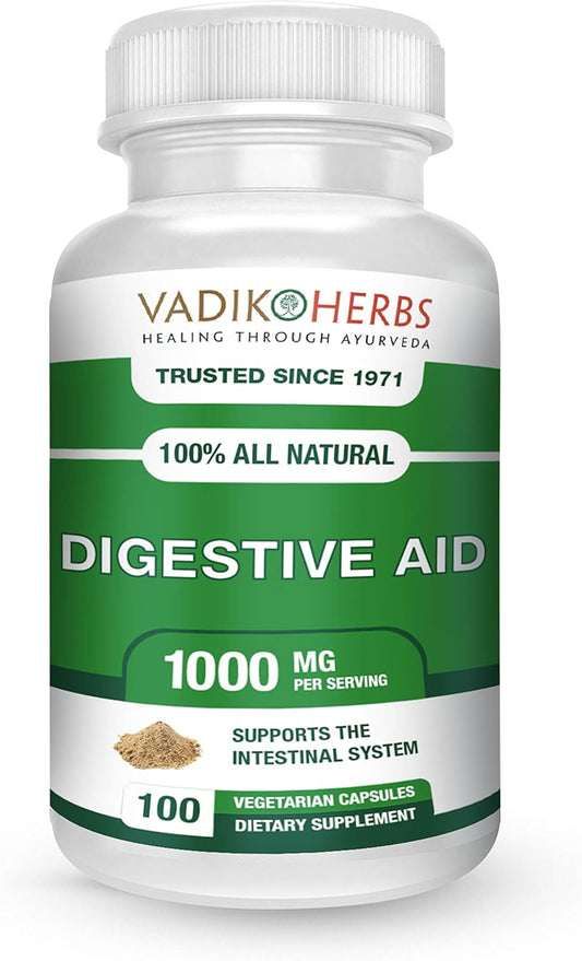 Organic Vadik Herbs Digestive Aid Supplement for Intestinal Health & Bowel Function - Certified Herbal Blend (1 Pack)