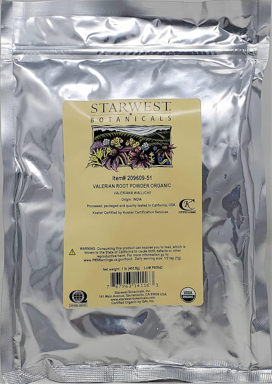 Organic Valerian Root Powder - 1lb by Starwest Botanicals