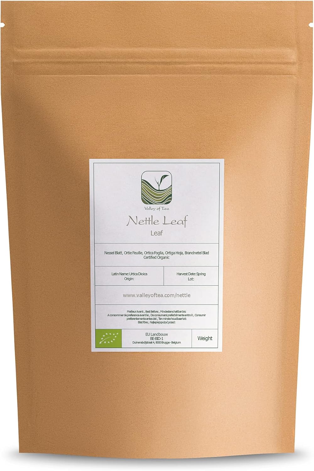 Organic Valley of Tea Nettle Leaf Herbal Tea - Dried Urtica Dioica Nettles - Natural Nettle Leaf Tea for Wellness
