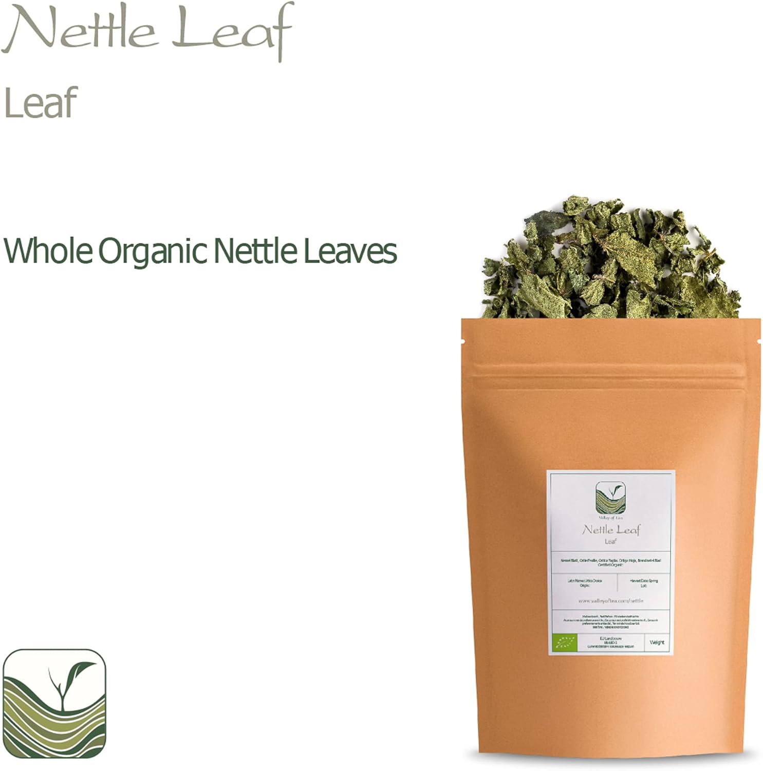 Organic Valley of Tea Nettle Leaf Herbal Tea - Dried Urtica Dioica Nettles - Natural Nettle Leaf Tea for Wellness