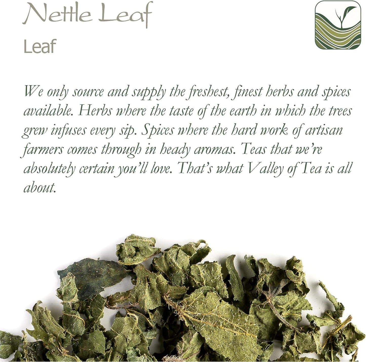 Organic Valley of Tea Nettle Leaf Herbal Tea - Dried Urtica Dioica Nettles - Natural Nettle Leaf Tea for Wellness