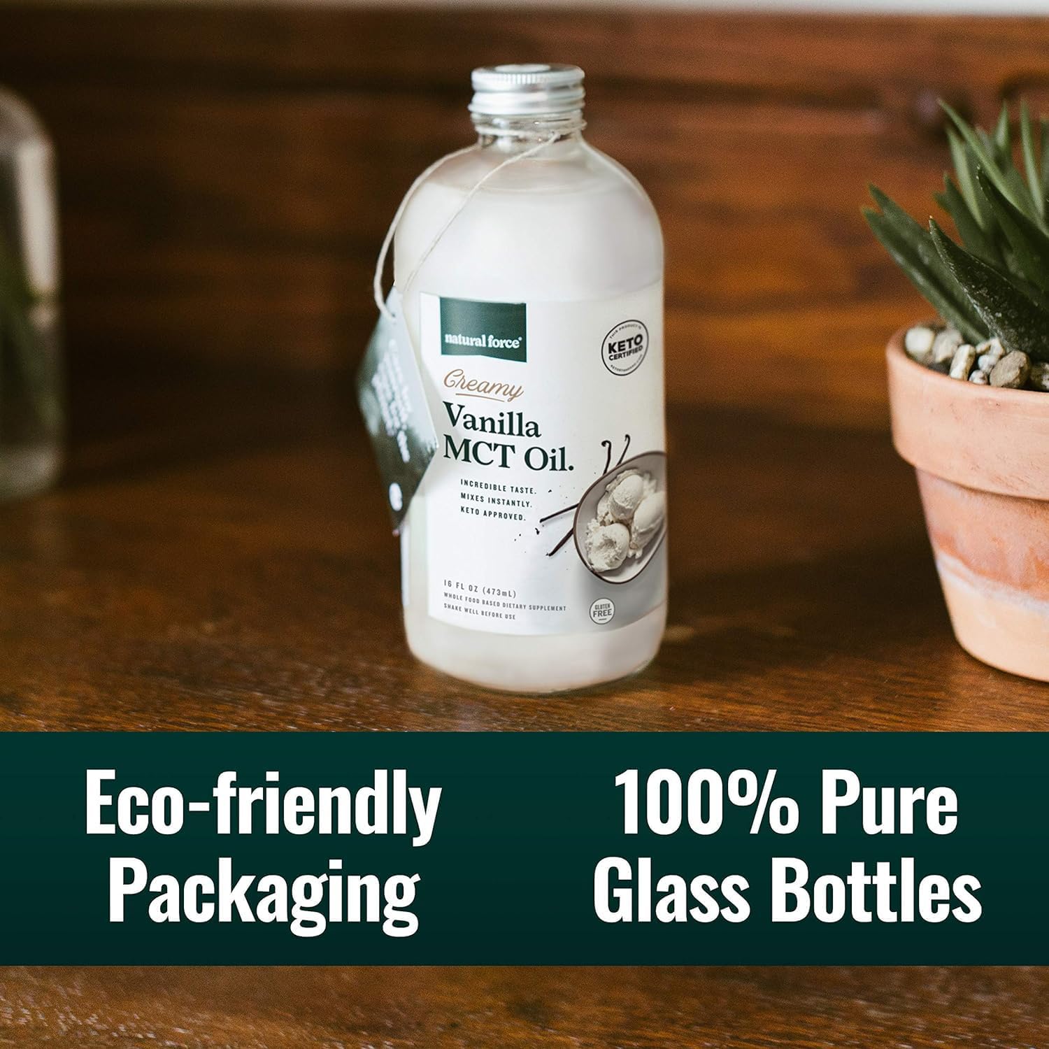 Organic Vanilla and Caramel Flavored MCT Oil Bundle - 2x 16oz Glass Bottles - Gluten-Free, Non GMO - Keto, Paleo, Vegan - Emulsified from Coconut