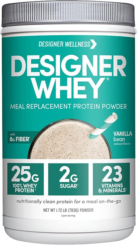 Organic Vanilla Bean Designer Whey Protein Meal Replacement Powder with Superfood Complex Carbs - 1.72 Pound