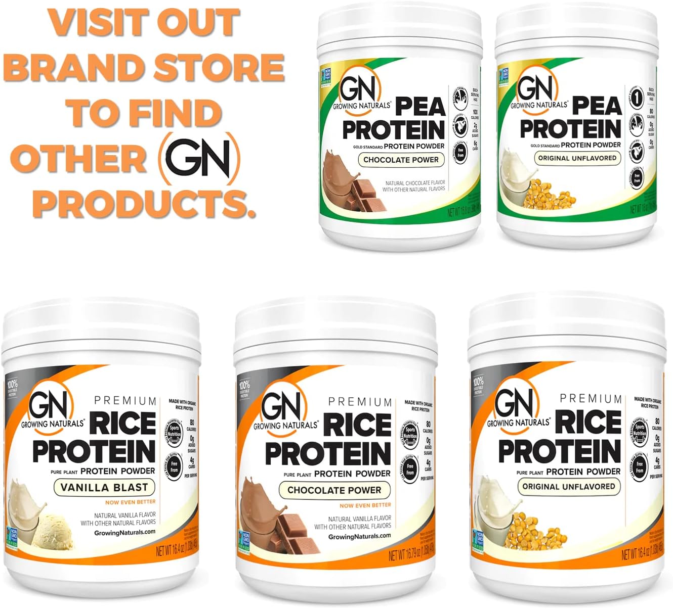 Organic Vanilla Blast Pea Protein Powder - Vegan, Plant-Based, BCAA, Low-Carb, Low-Sugar - 1lb Pack