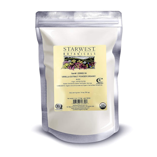 Organic Vanilla Extract Powder - 4 Ounces by Starwest Botanicals