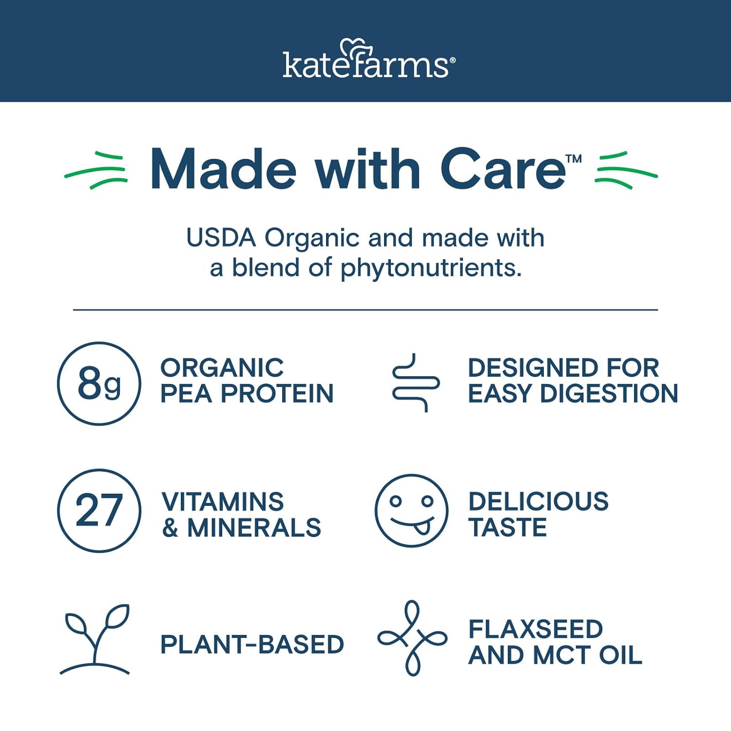 Organic Vanilla Kids Nutrition Shake with 8g Protein and 27 Vitamins, Meal Replacement, Gluten Free, Non-GMO (12 Pack, 8.45 oz)