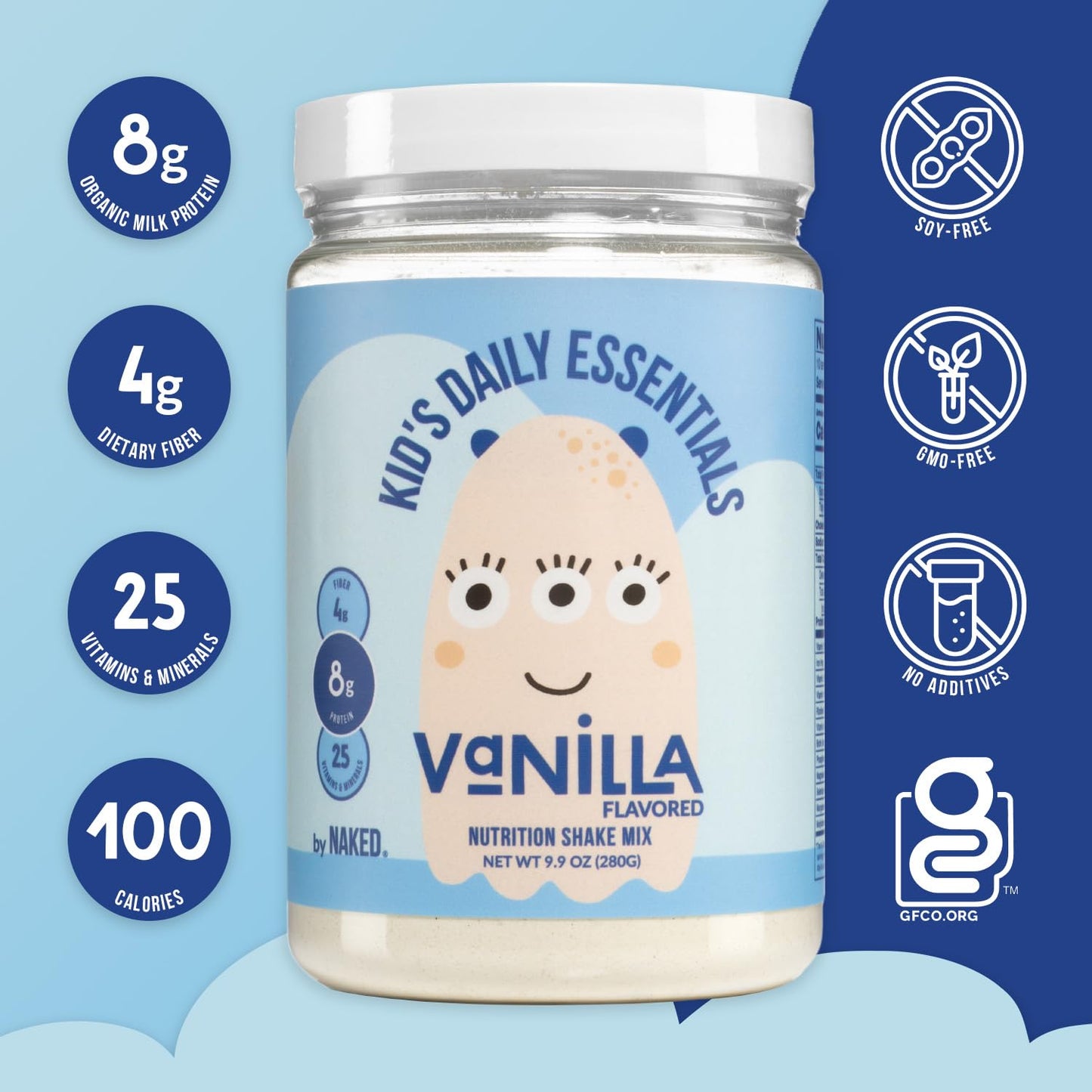 Organic Vanilla Kids Protein Shake with 25 Vitamins & Minerals, Made with Milk & 6 Vegetables, No Artificial Ingredients - BoostGo Australia