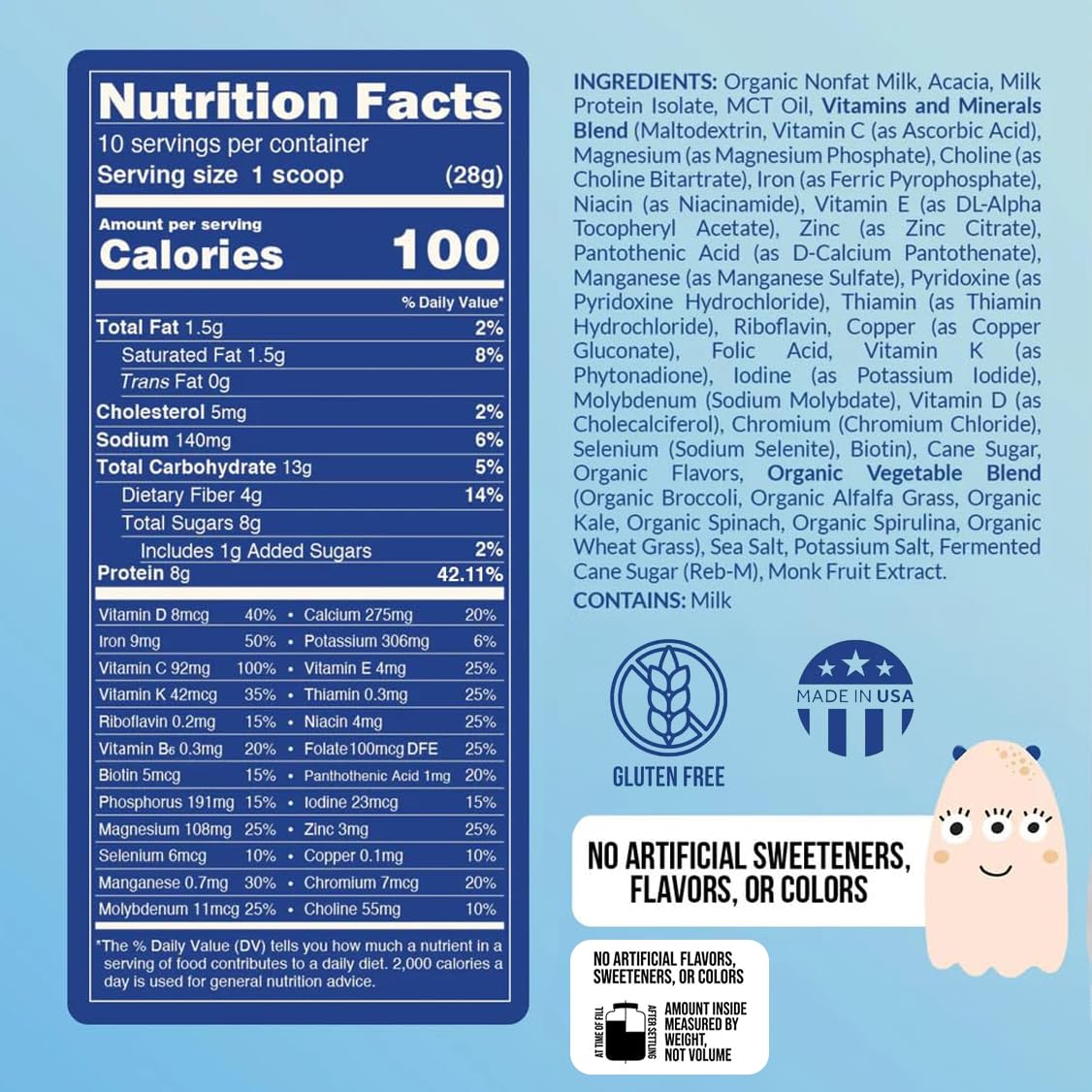 Organic Vanilla Kids Protein Shake with 25 Vitamins & Minerals, Made with Milk & 6 Vegetables, No Artificial Ingredients - BoostGo Australia