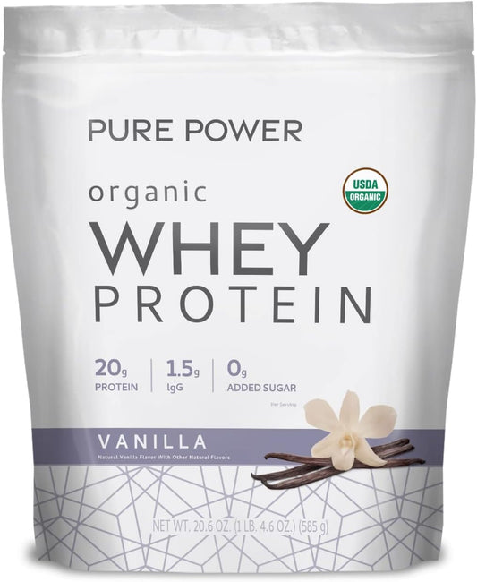 Organic Vanilla Miracle Whey Protein Powder by Dr. Mercola - 20.6oz (585g) - Non GMO, Soy Free, Gluten Free - USDA Organic
