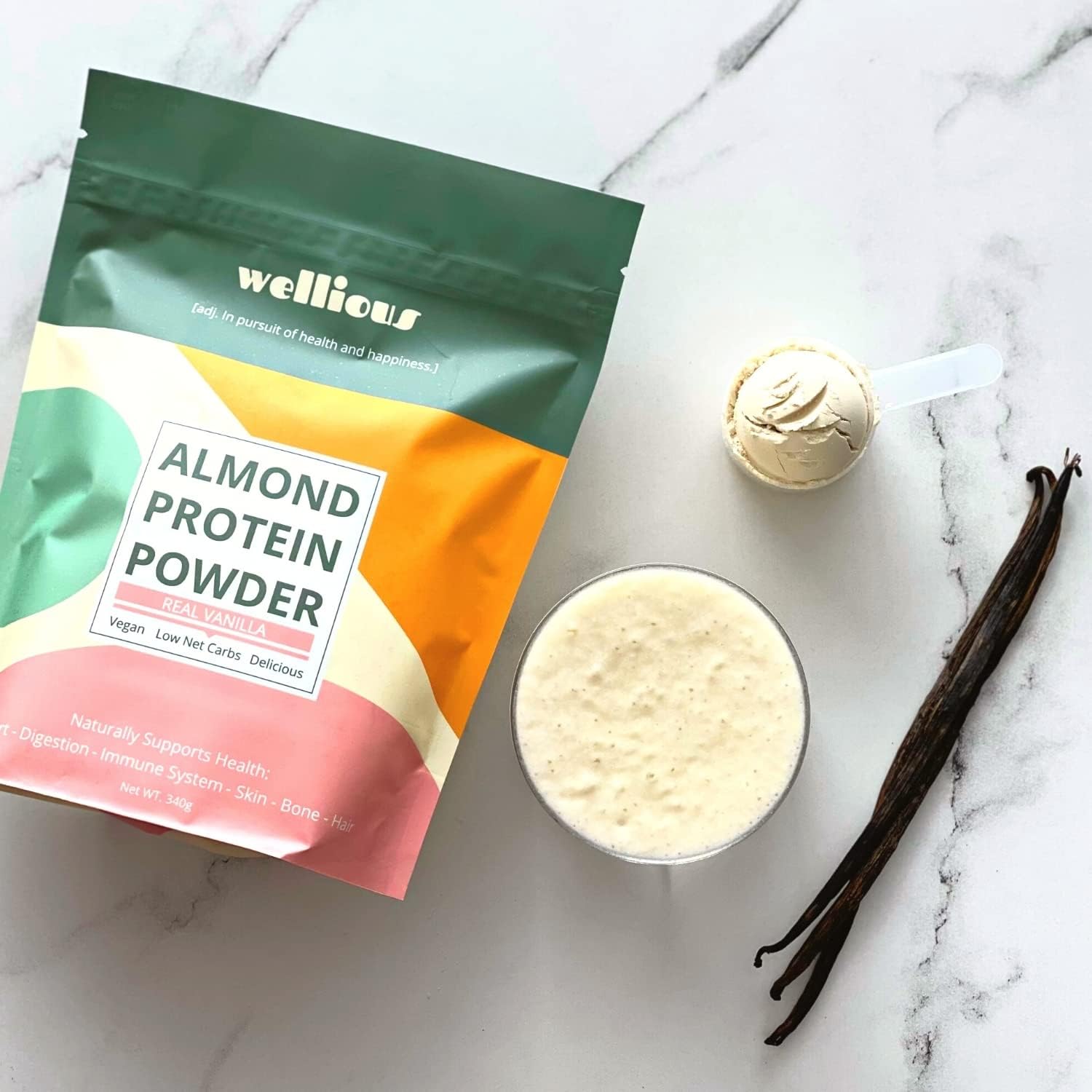 Organic Vanilla Vegan Protein Powder - Clean Plant-Based Protein for Gut Health, High Fiber, Keto-Friendly, Sodium-Free, Lactose-Free
