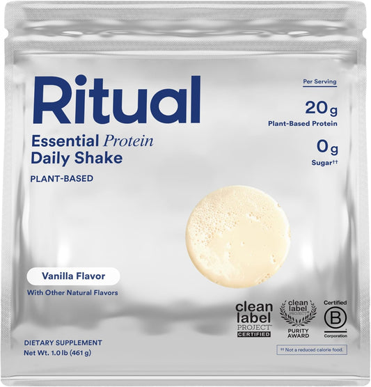 Organic Vanilla Vegan Protein Powder with BCAA: 20g Plant-Based Protein from Regenerative US Farms, Complete Amino Acid Profile, Gluten/Sugar/Dairy Free - 1 Lbs