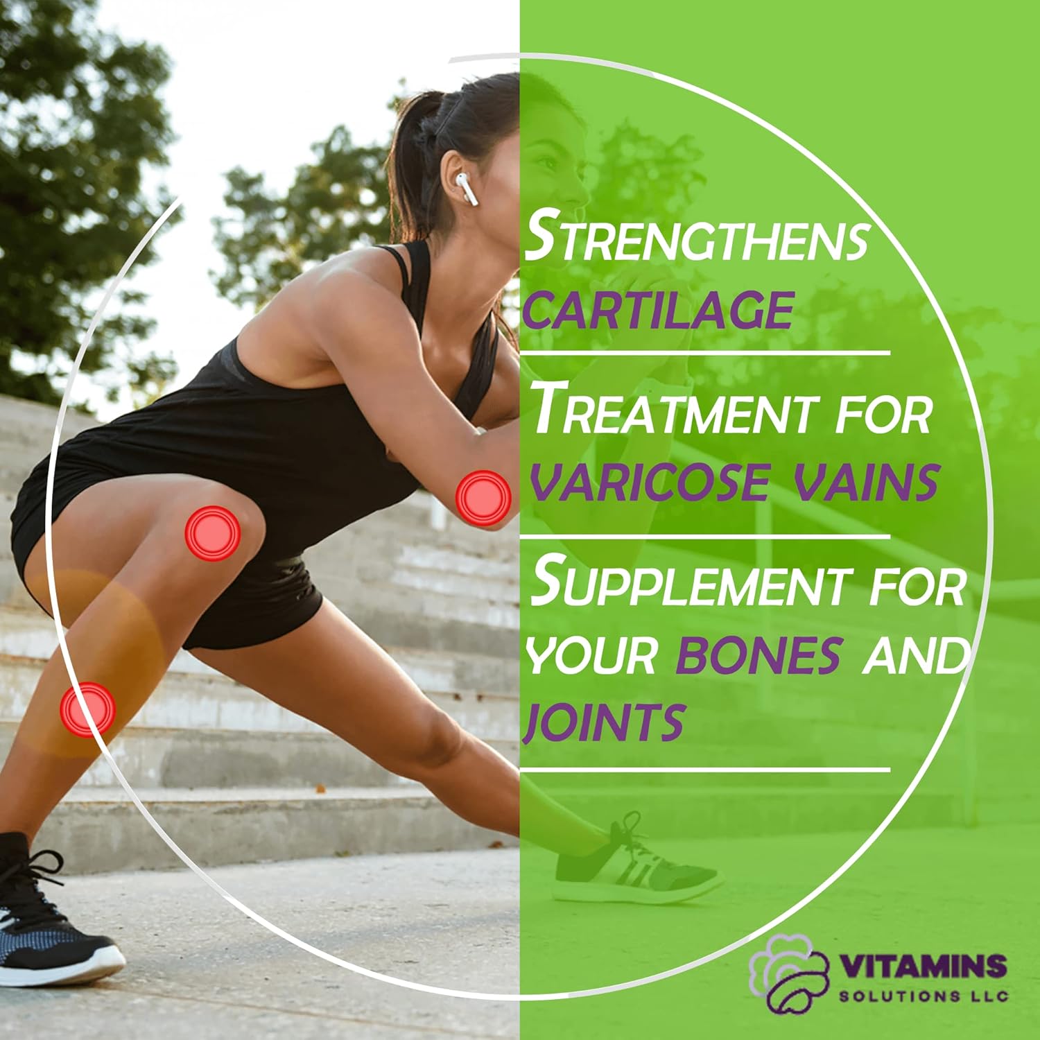 Organic Varicose Vein Treatment Capsules with L-Carnitine and Nopal - Boost Energy Levels - 60 Count