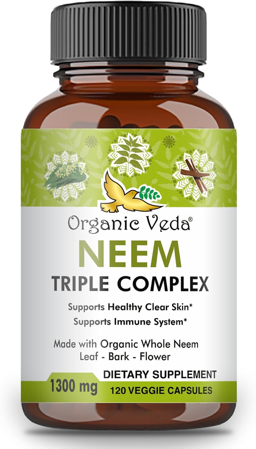 Organic Veda Neem & Turmeric Supplement Bundle - Skin Health, Immune Support & Cleansing Formula