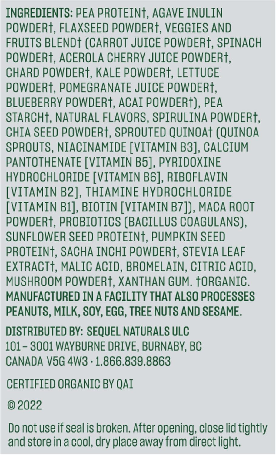 Organic Vega Berry Protein Powder Shake, 24.3 Ounce - Large Size