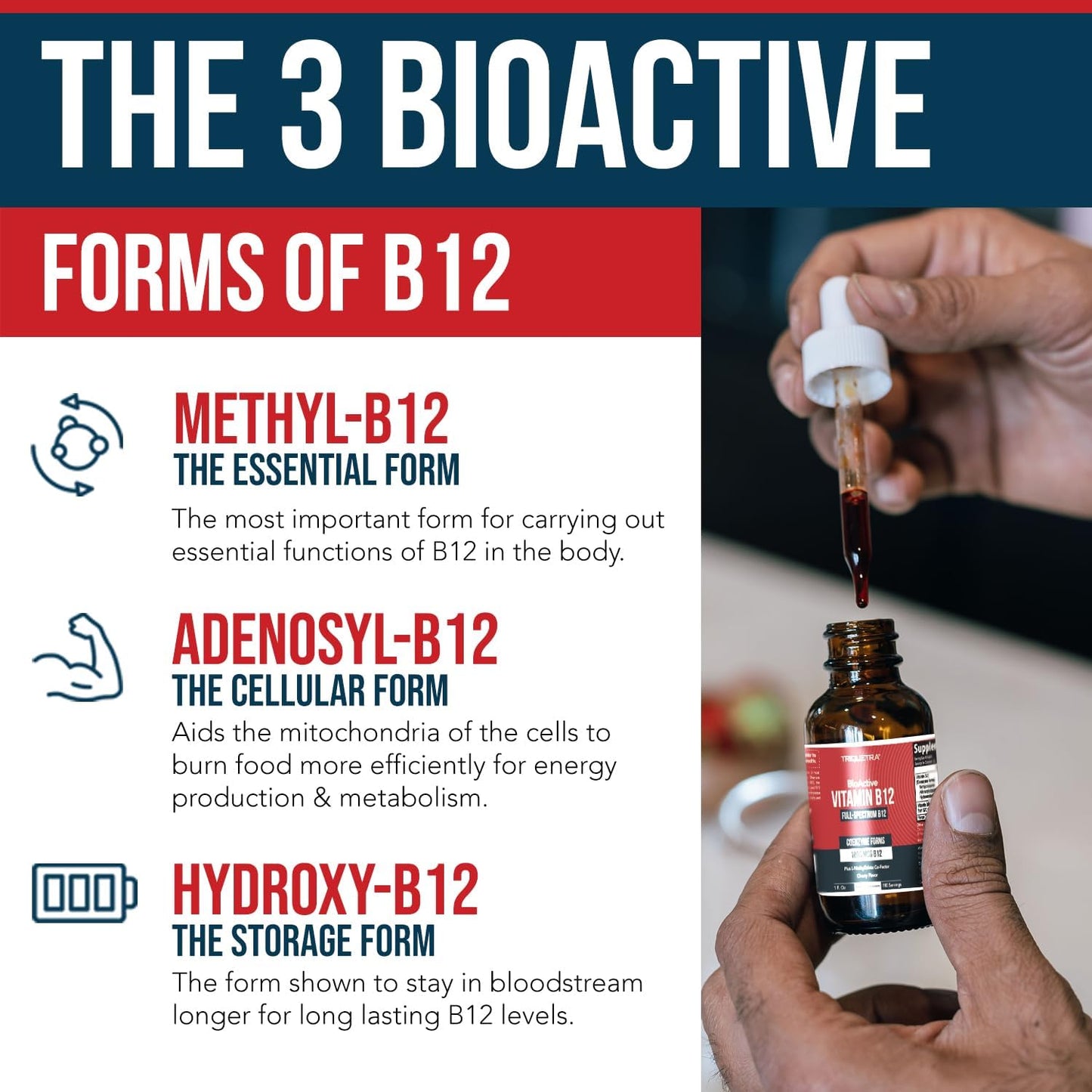 Organic Vegan BioActive Vitamin B12 Complex with Methylfolate - 180 Servings
