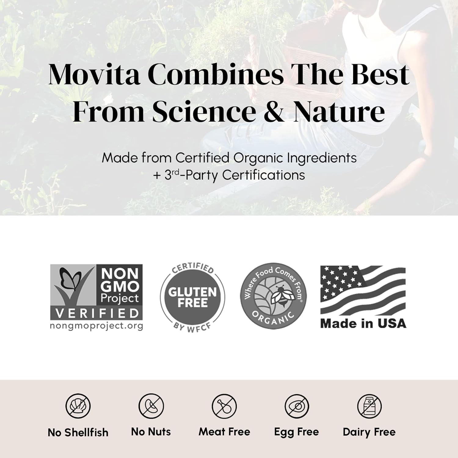 Organic Vegan Biotin & Choline Supplement for Healthy Hair, Skin & Nails - Fermented Whole Foods - Non-GMO - 30-Day Supply
