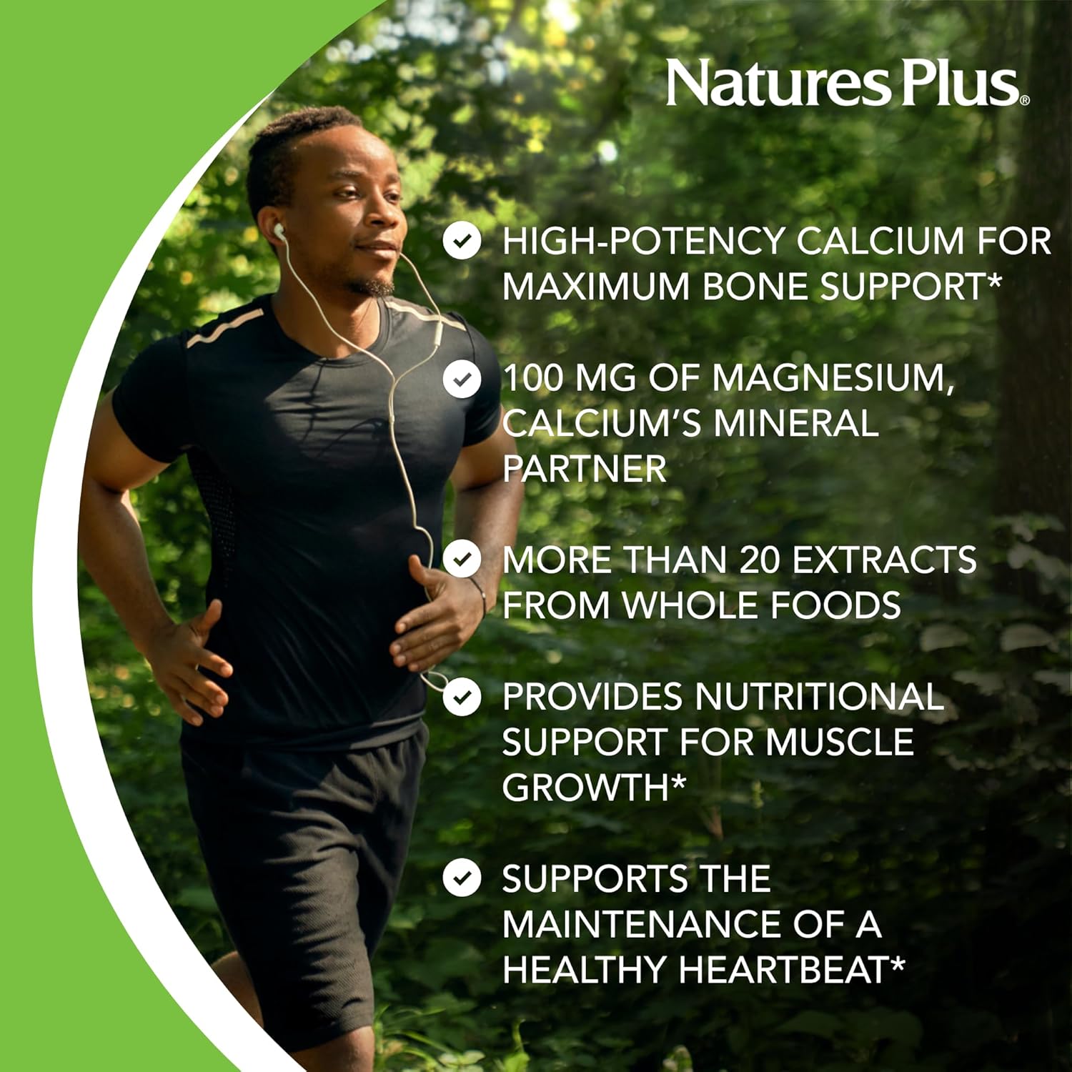 Organic Vegan Calcium Supplement - Pack of 2, 120 Capsules - Vegetarian & Gluten Free - Natures Plus Source of Life Garden