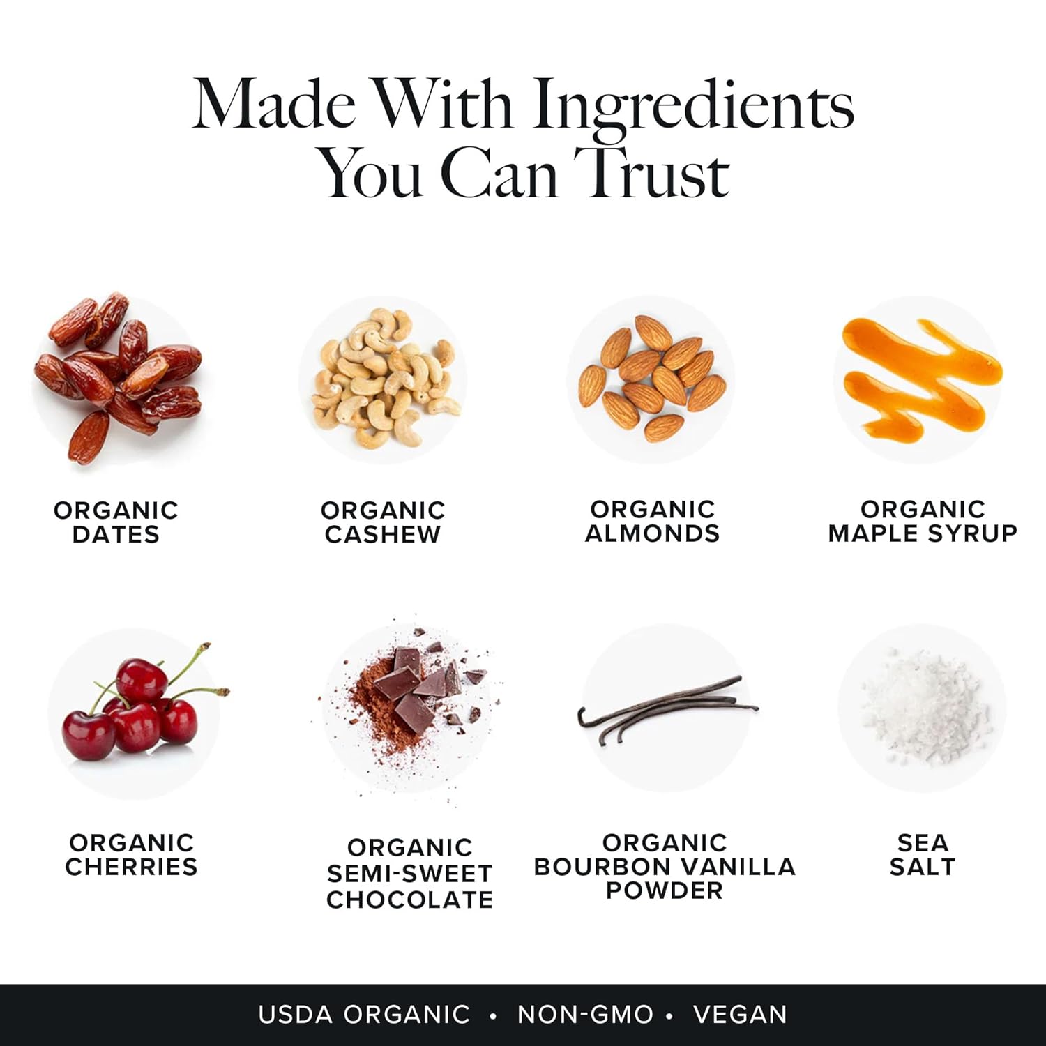 Organic Vegan Cherry Chocolate Chip Snack Bars - 5g Protein, Dairy Soy Gluten Free