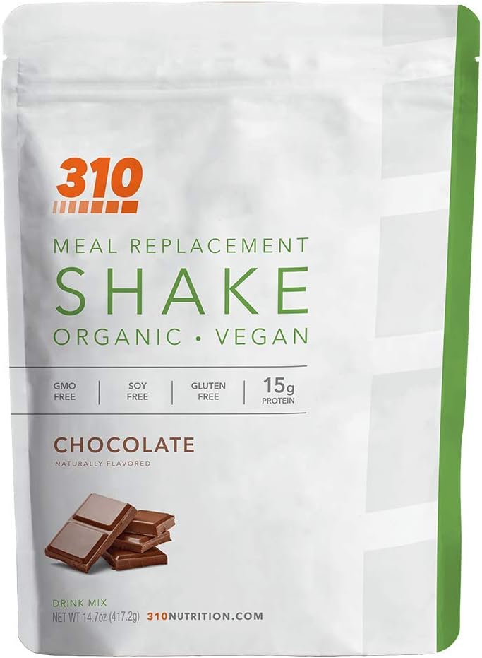 Organic Vegan Chocolate Plant Powder Meal Replacement Shake - Keto & Paleo Friendly - Gluten, Dairy, Soy Free - 0g Sugar - 14 Servings