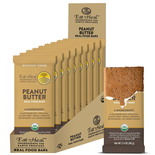 Organic Vegan High Protein Bar with Peanut Butter - Low Sugar Meal Replacement, Non GMO, Plant Based, Gluten Free - Crafted for Enjoyment, Not Storage