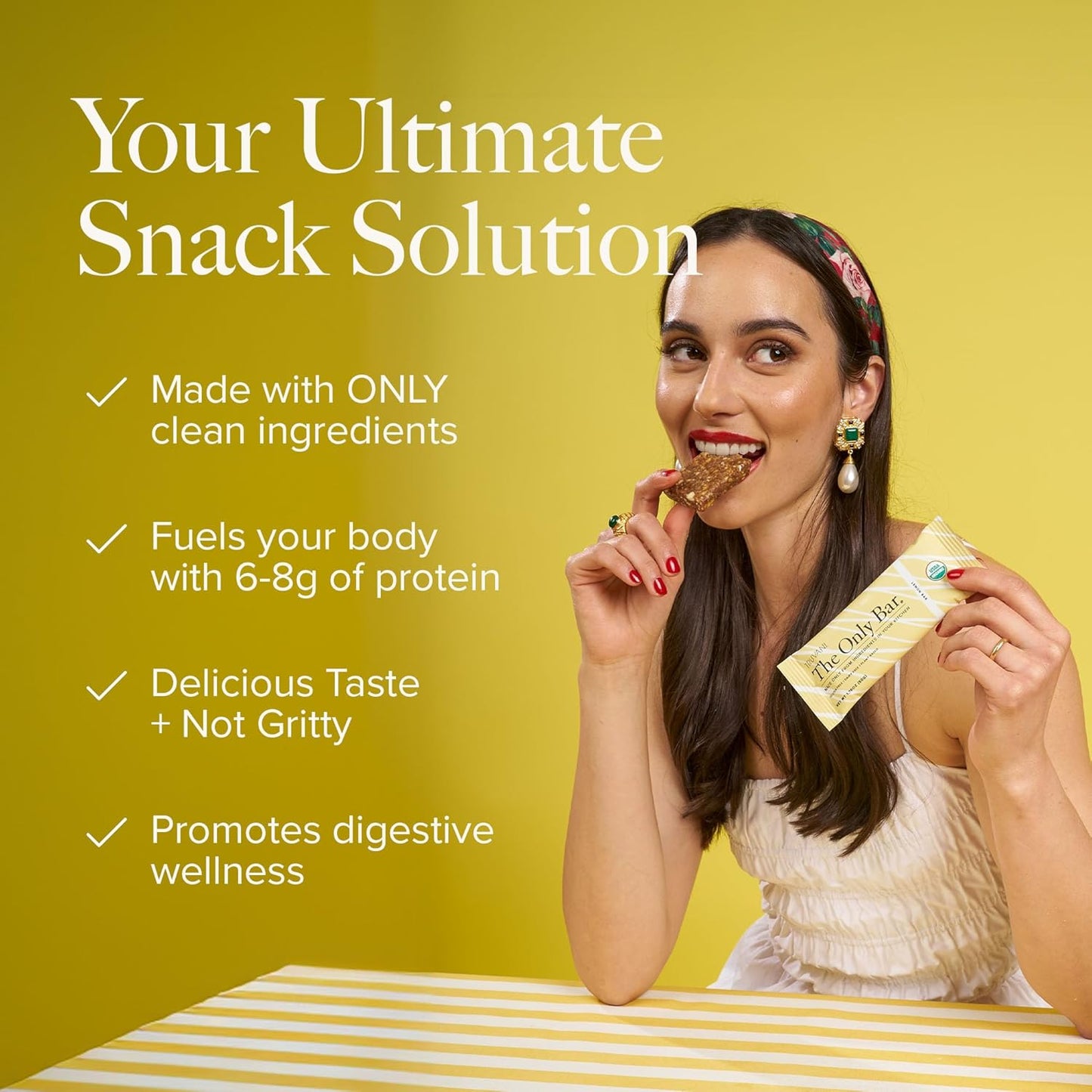 Organic Vegan Lemon Bar Snack Bar with 6g Protein - USDA Certified, Gluten-Free, Dairy-Free, Soy-Free - Individually Wrapped Pack of 1 - Truvani