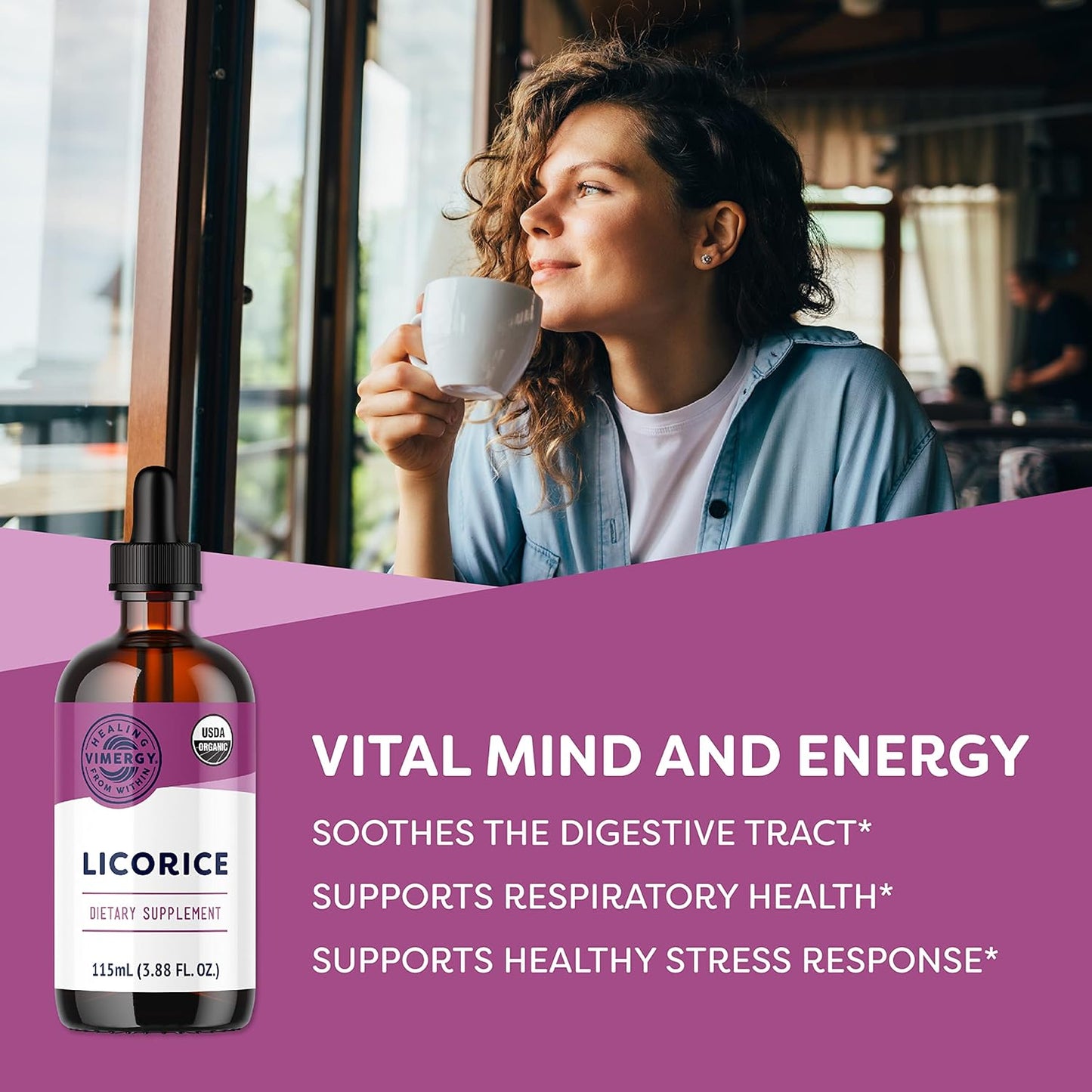 Organic Vegan Licorice Drops - Supports Digestion & Respiratory Health - USDA Certified - 115 mL (57 Servings)