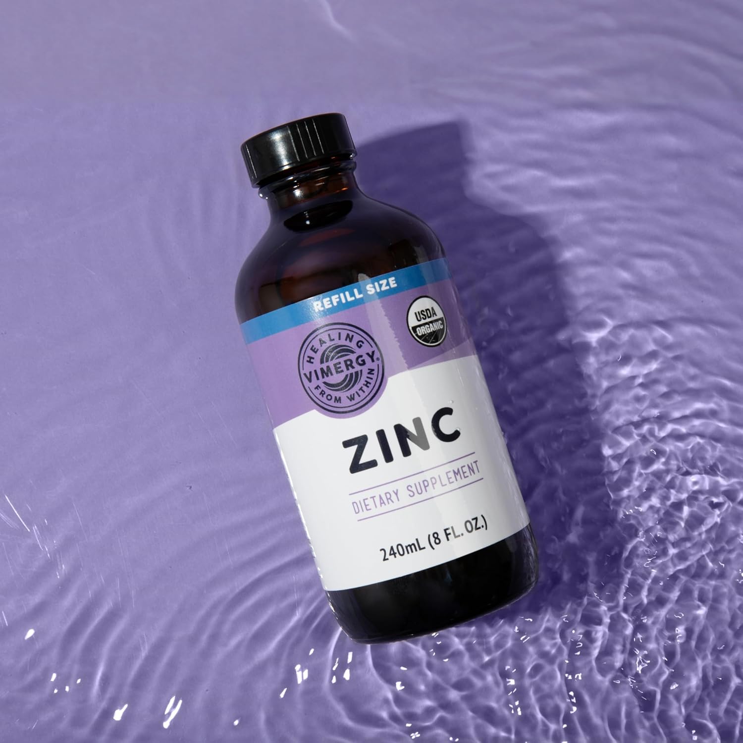 Organic Vegan Liquid Zinc Refill - Immune Support for Healthy Bones & Skin - Fast-Absorbing Formula - 120 Servings