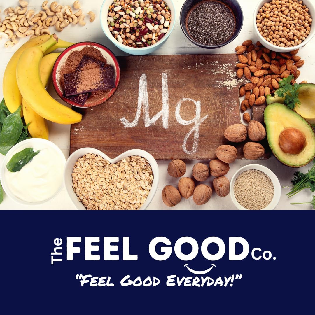 Organic Vegan Magnesium Glycinate Capsules - 500mg for Better Sleep, Heart Health, Nerves, Bones & Muscles - High Absorption, Non-GMO, Gluten-Free - 4 Month Supply by The Feel Good Co.