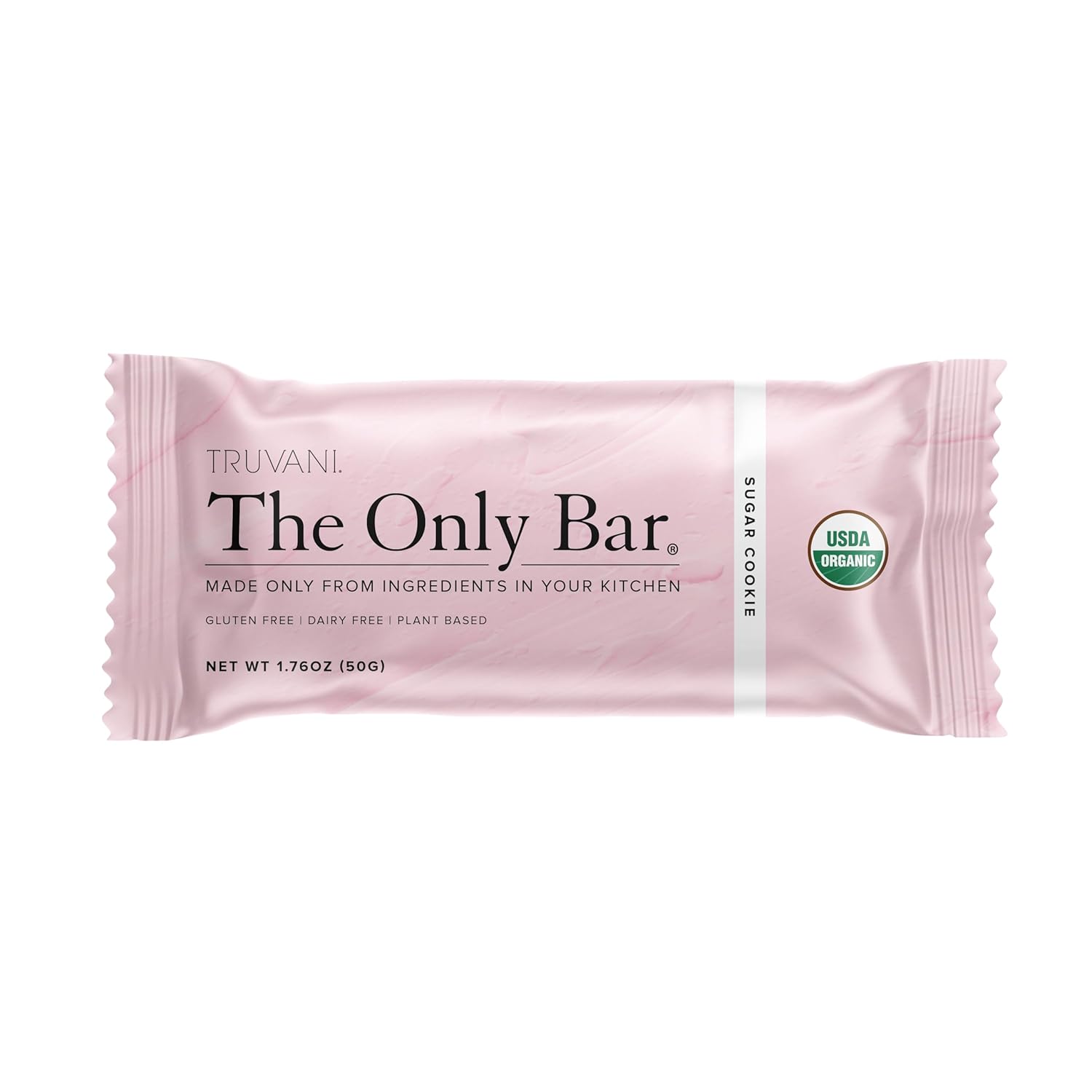 Organic Vegan Plant Based Snack Bar - Sugar Cookie Flavor | 6g Protein | Dairy, Soy, Gluten Free | Individually Wrapped Pack of 1