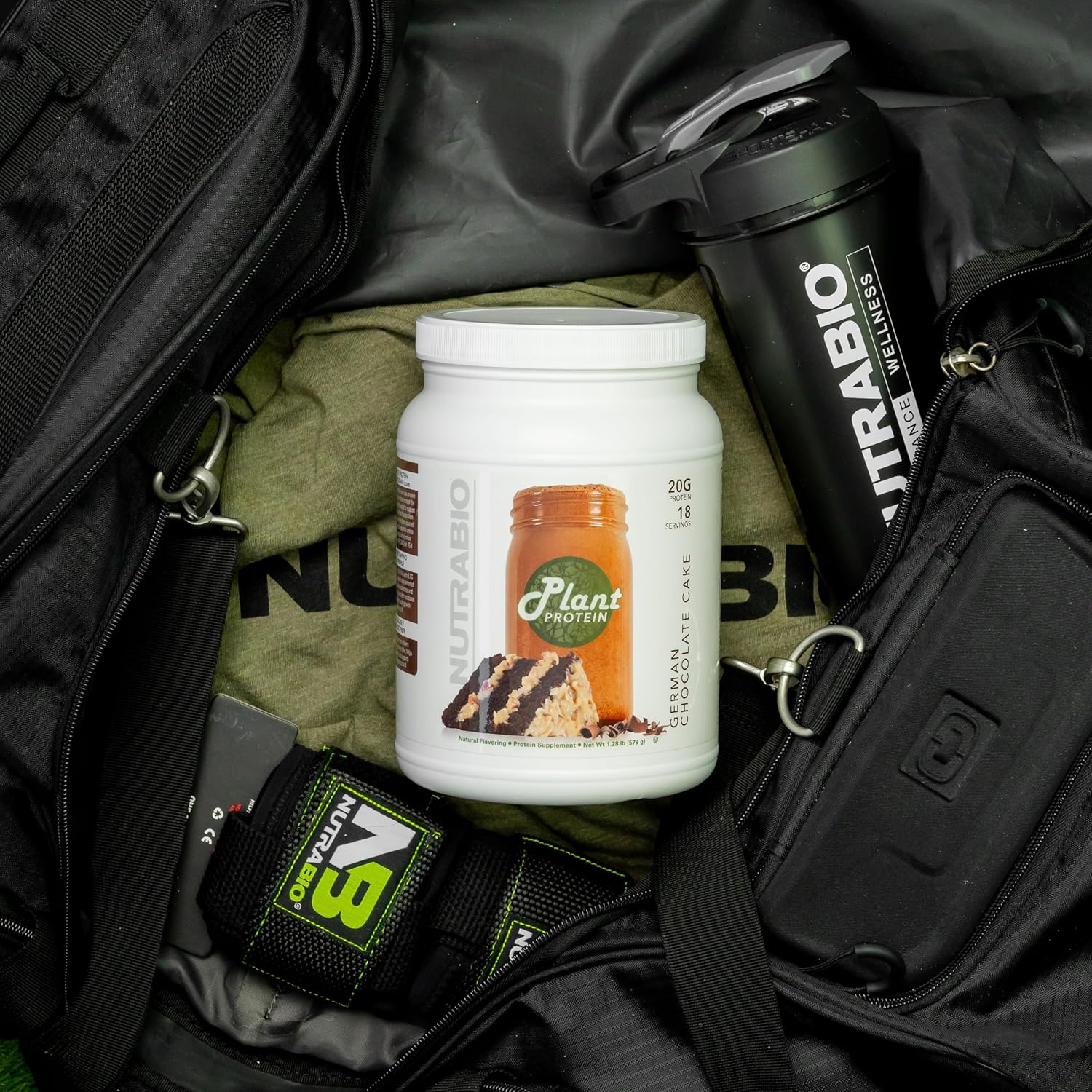 Organic Vegan Plant Protein Powder - German Chocolate Cake Flavor - 20g Protein per Serving - Lactose and Dairy Free - 18 Servings