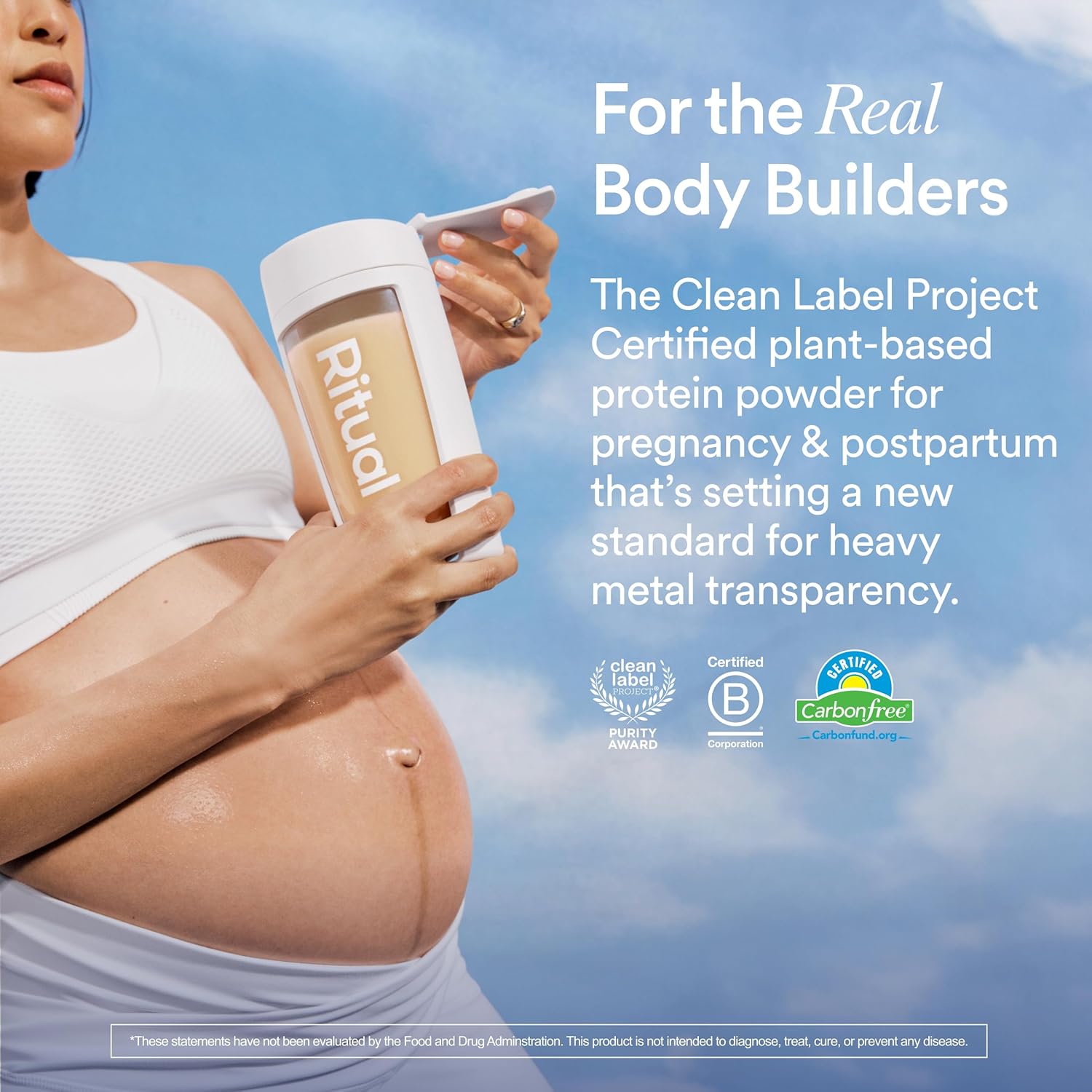 Organic Vegan Prenatal Protein Powder with Choline for Pregnancy & Postpartum, 20g Pea Protein, USA Farms, Vanilla, 1 Lbs