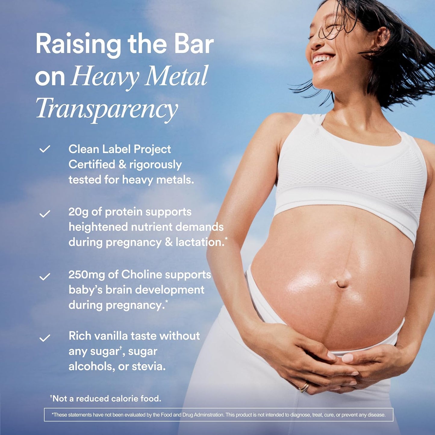 Organic Vegan Prenatal Protein Powder with Choline for Pregnancy & Postpartum, 20g Pea Protein, USA Farms, Vanilla, 1 Lbs