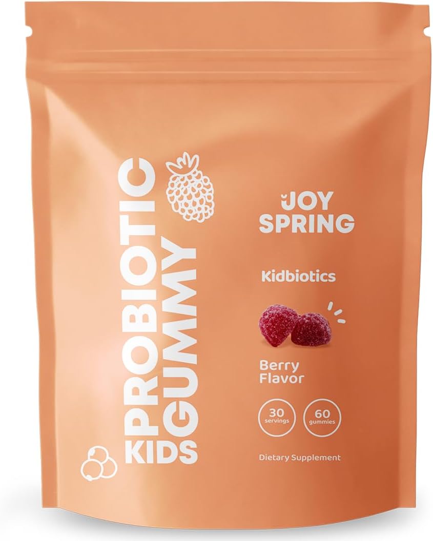 Organic Vegan Probiotic Gummies for Kids - Immune and Digestive Support with Multi Enzymes, Prebiotics, and Probiotics - Strawberry Flavor, 60 Gummy Vitamins