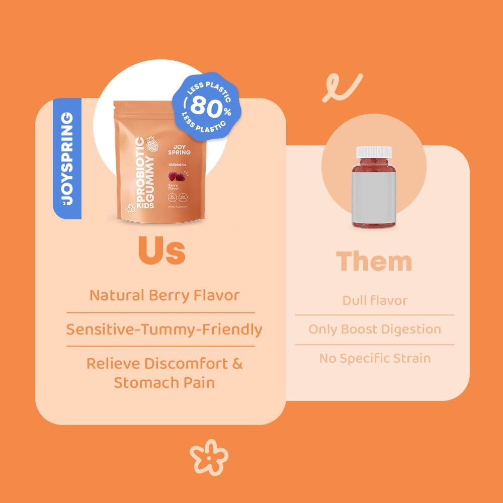 Organic Vegan Probiotic Gummies for Kids - Immune and Digestive Support with Multi Enzymes, Prebiotics, and Probiotics - Strawberry Flavor, 60 Gummy Vitamins