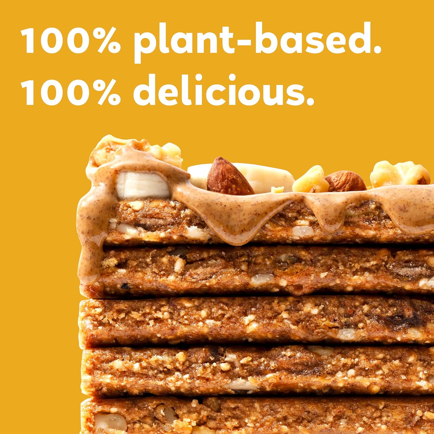 Organic Vegan Protein Bars - Banana Almond Butter Flavor, 2.3 oz Bars, 12 Pack