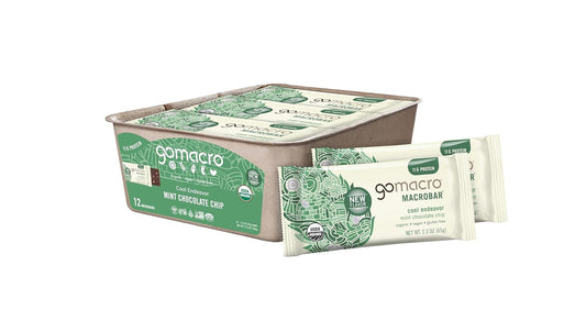 Organic Vegan Protein Bars - Mint Chocolate Chip Flavor, 27.6 Ounces, Pack of 12 bars by GoMacro
