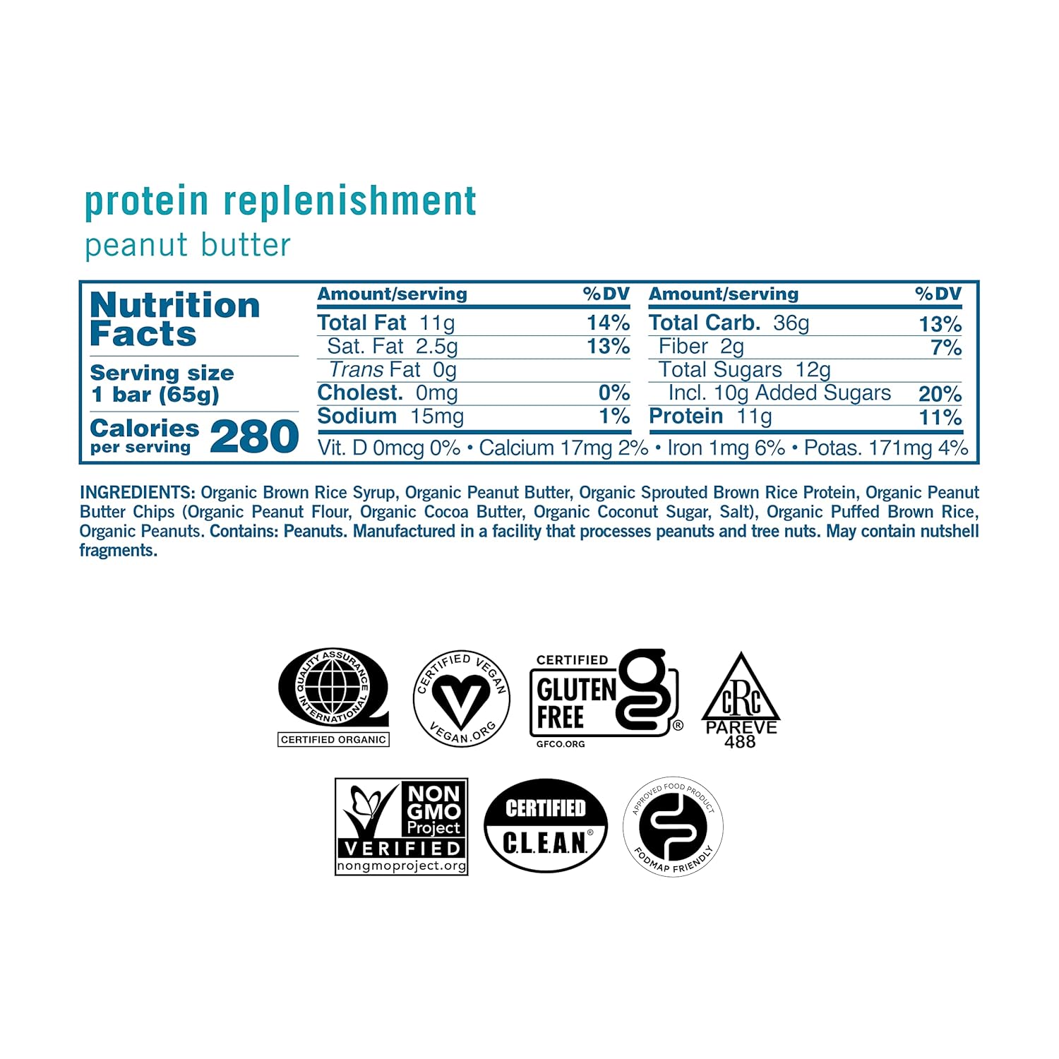 Organic Vegan Protein Bars - Peanut Butter (2.3 oz, 12 Pack) by GoMacro