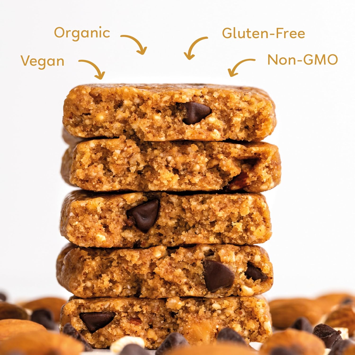 Organic Vegan Protein Bars with Coconut, Almond Butter, and Chocolate Chips - 12 Count of 2.3 Ounce GoMacro MacroBars