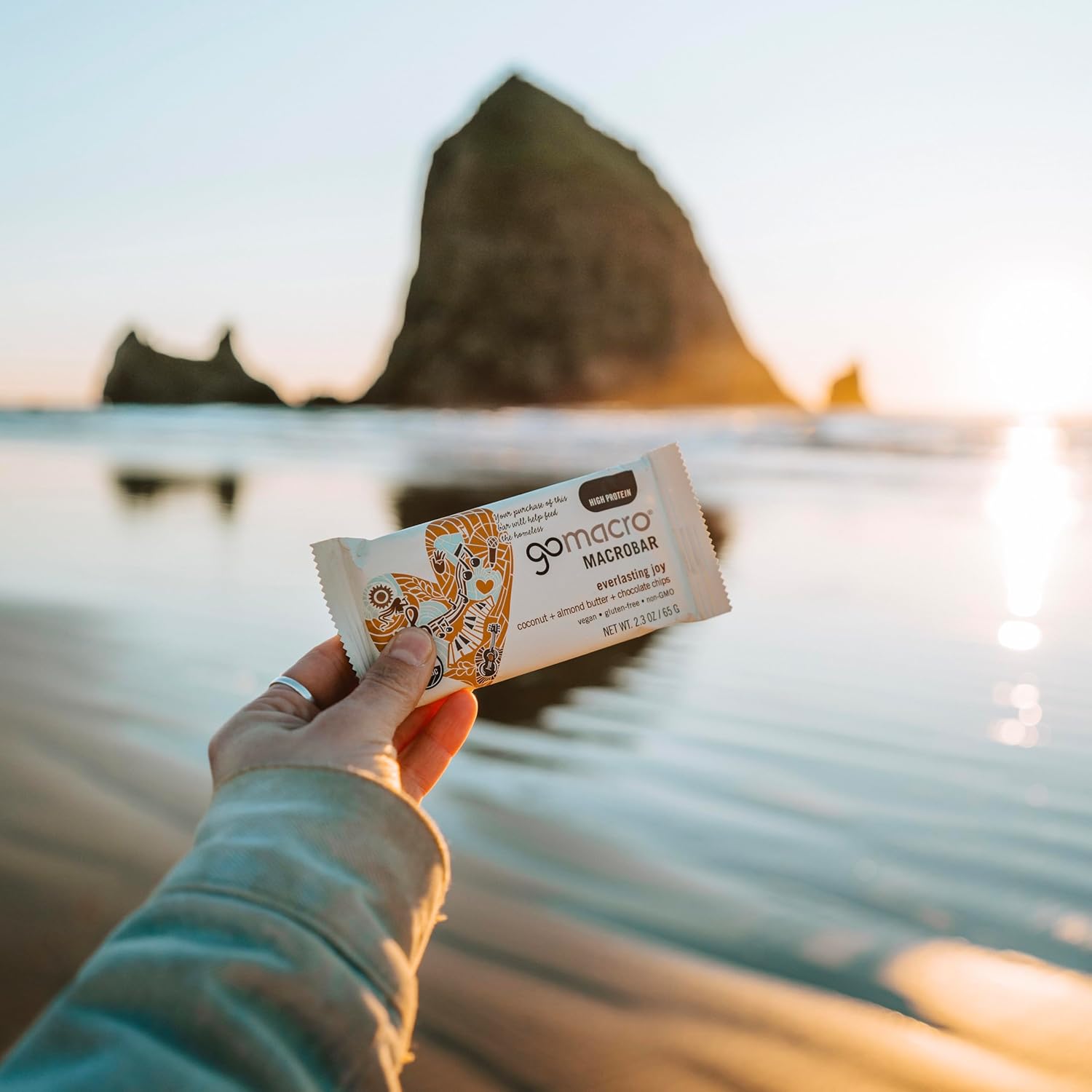 Organic Vegan Protein Bars with Coconut, Almond Butter, and Chocolate Chips - 12 Count of 2.3 Ounce GoMacro MacroBars
