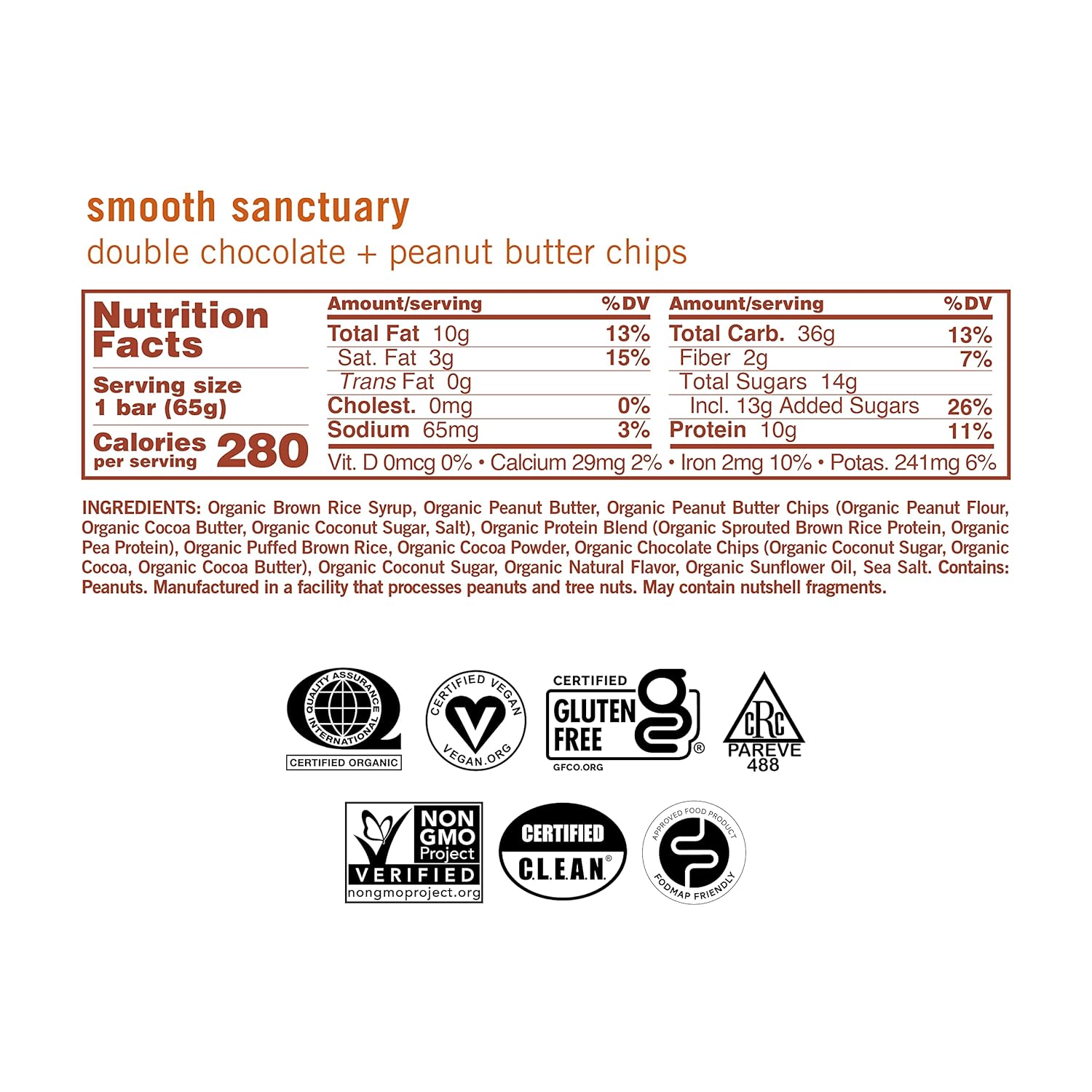 Organic Vegan Protein Bars with Double Chocolate and Peanut Butter - 12 Count (2.3 oz Bars) by GoMacro