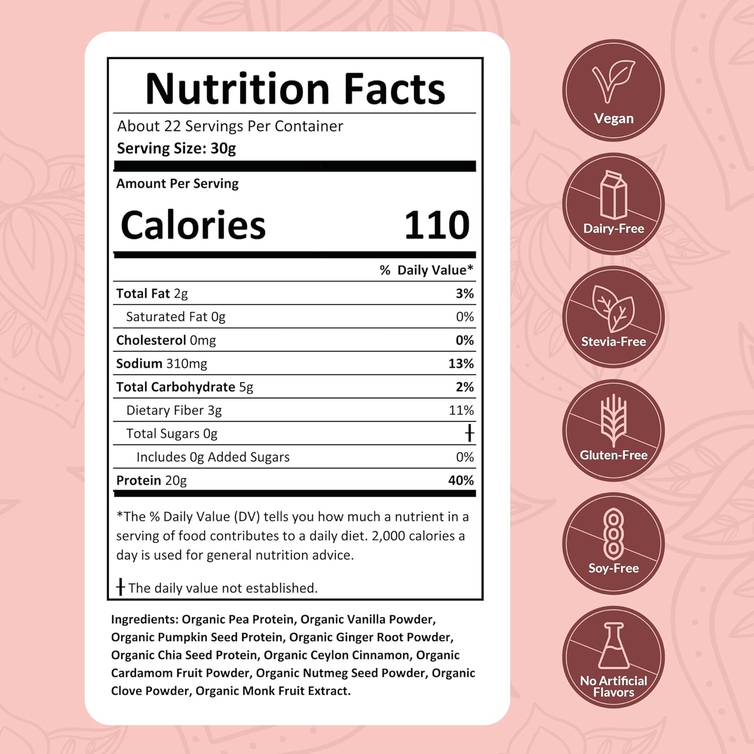 Organic Vegan Protein Powder Sample Pack - Plant-Based & Gluten-Free with 20g Protein Per Serving - Ideal for Smoothies & Shakes - Vanilla Chai Flavor, Pack of 24
