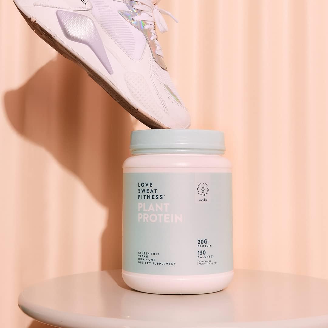 Organic Vegan Protein Powder Vanilla - 28 Servings, 20g Protein, No Sugar, Gluten Free, Non-GMO - Love Sweat Fitness