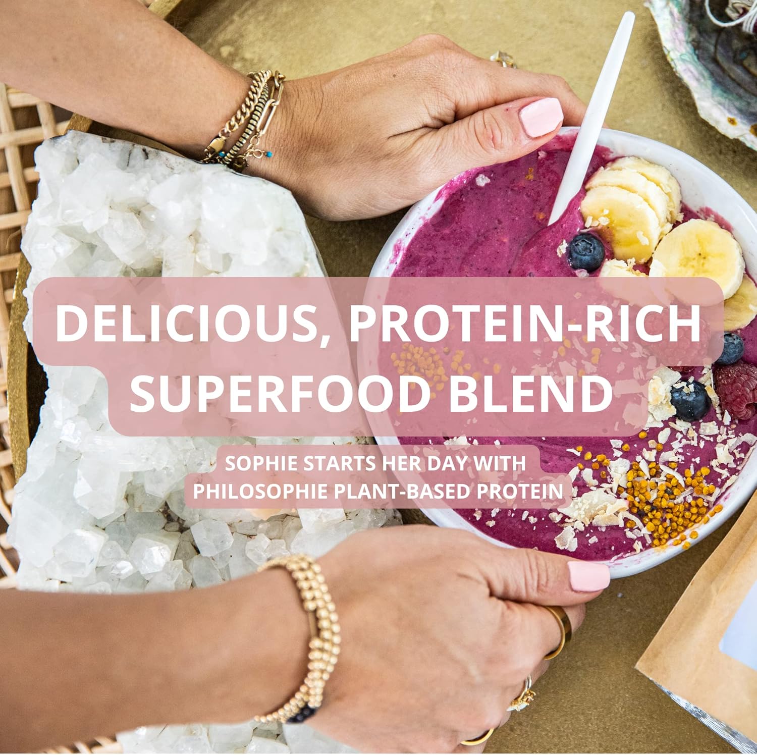 Organic Vegan Protein Powder with Rice Protein, Maca Root & Acai Berry - Dairy Free Superfood Blend Without Artificial Sweeteners