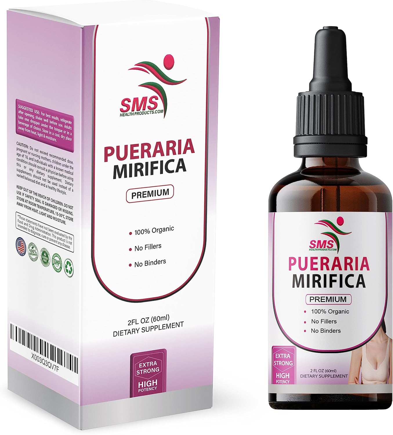 Organic Vegan Pueraria Mirifica Drops | Premium Herbal Liquid Extract | Non-GMO Alcohol-Free Tincture - 2 Fl Oz