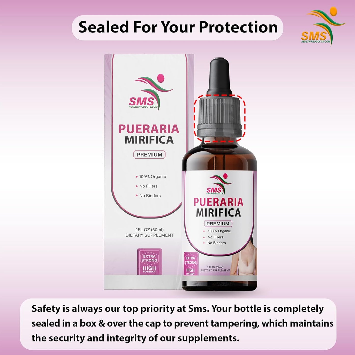 Organic Vegan Pueraria Mirifica Drops | Premium Herbal Liquid Extract | Non-GMO Alcohol-Free Tincture - 2 Fl Oz
