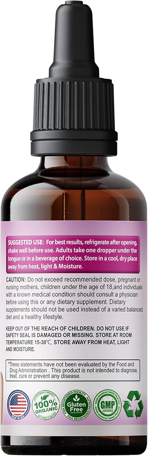 Organic Vegan Pueraria Mirifica Drops | Premium Herbal Liquid Extract | Non-GMO Alcohol-Free Tincture - 2 Fl Oz