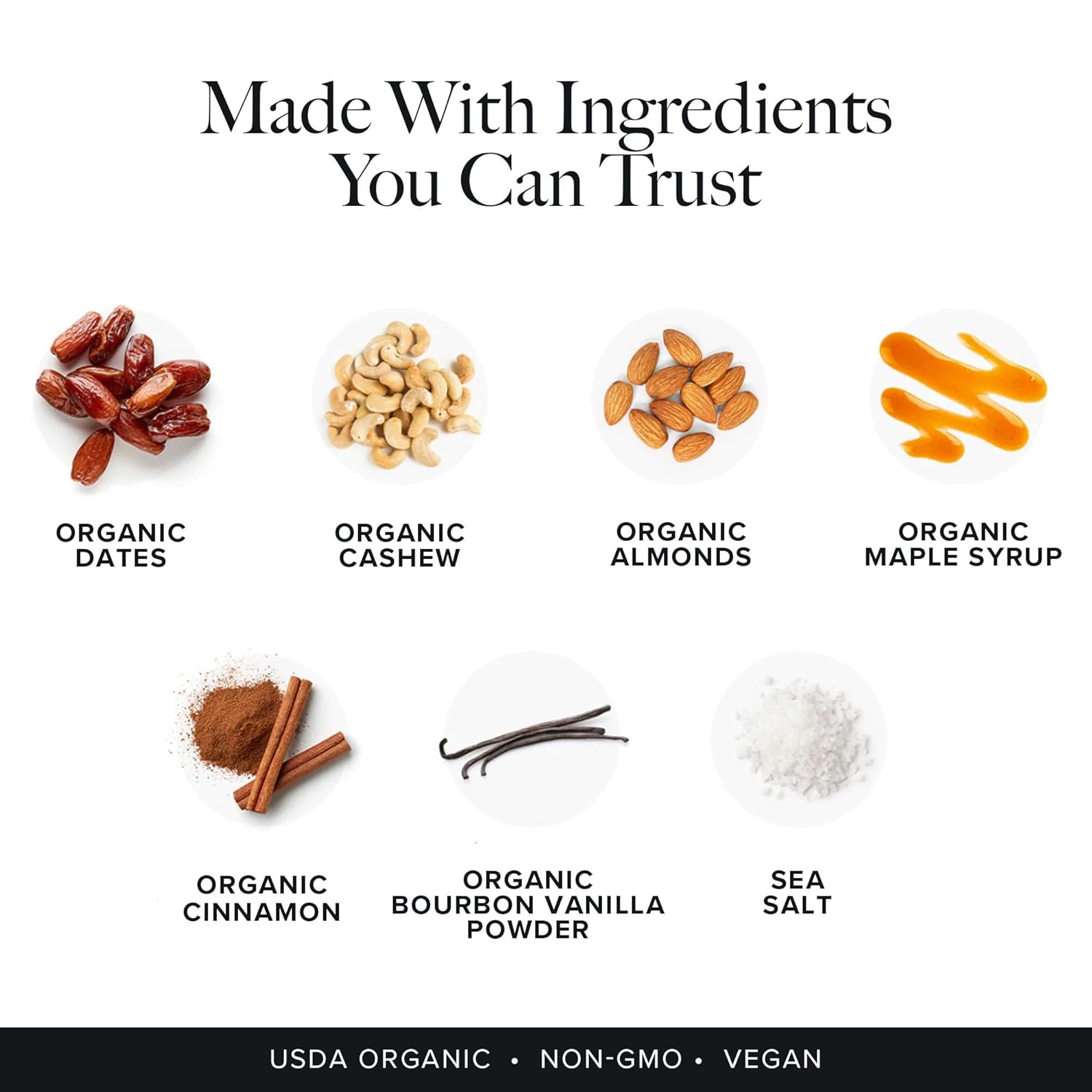 Organic Vegan Snickerdoodle Plant Based Snack Bars 4 Pack - 5g Protein - USDA Certified - Dairy, Soy, Gluten Free