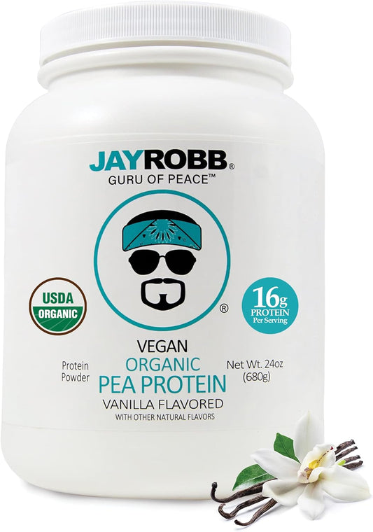 Organic Vegan Vanilla Pea Protein by JAYROBB - Plant-Based Protein Supplement
